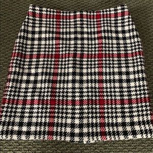 Talbots - White/Red/Black Wool-blend Skirt (Sz 12)